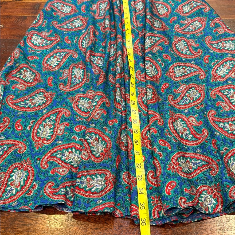 Vintage Ralph Lauren Paisley A-Line Maxi Skirt size 6 EUC - Picture 11 of 12